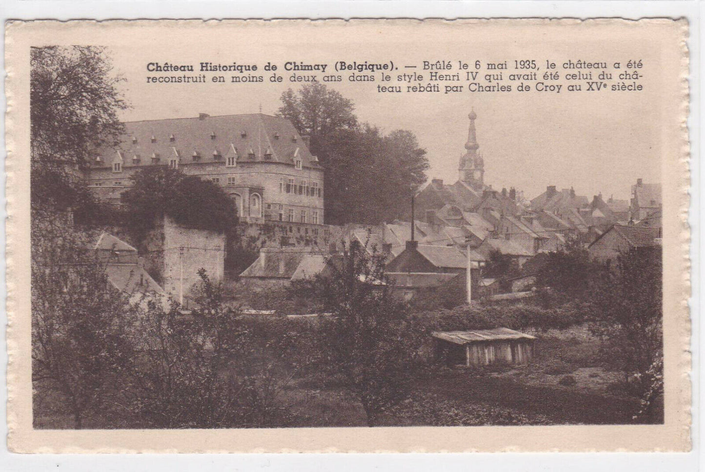 OLD POSTCARD CPA HISTORIC CHIMAY CASTLE BELGIUM