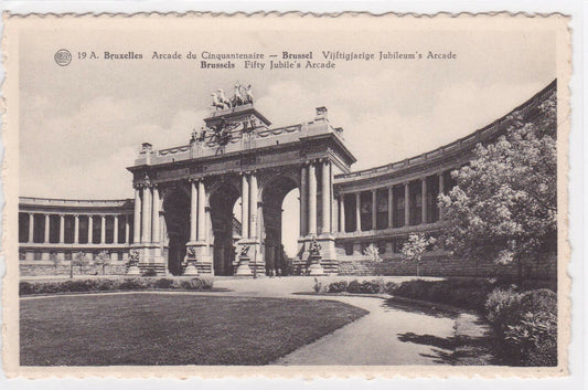 CARTE POSTALE ANCIENNE NOIR & BLANC CPA BRUXELLES ARCADE DU CINQUANTENAIRE