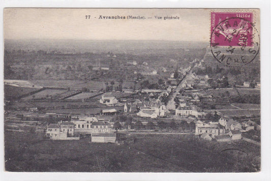 OLD POSTCARD CPA AVRANCHES MANCHE GENERAL VIEW (1934) 