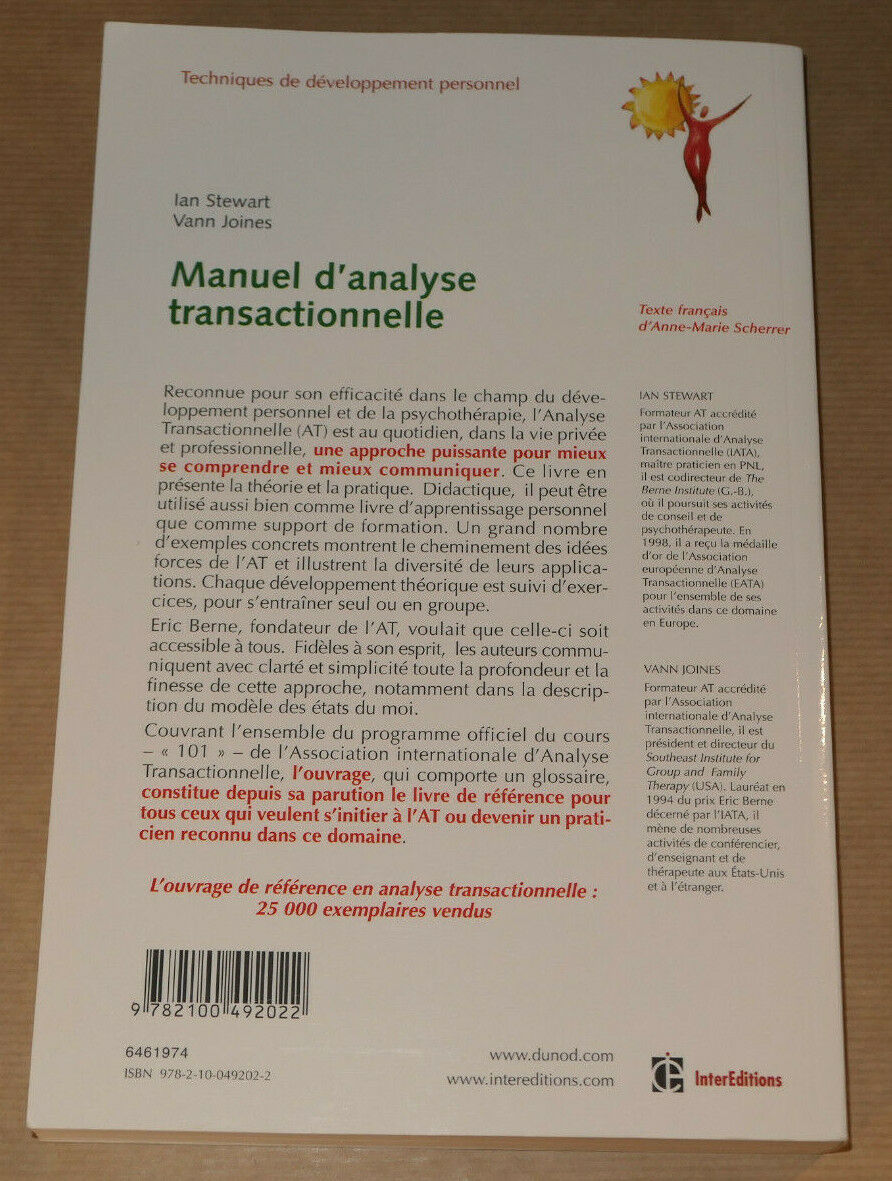 MANUEL D'ANALYSE TRANSACTIONNELLE / DEVELOPPEMENT PERSONNEL AT THEORIE PRATIQUE