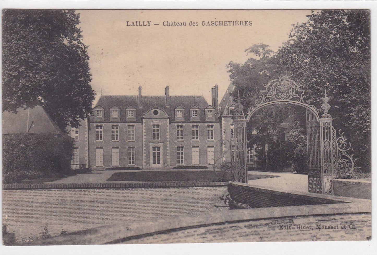 CARTE POSTALE ANCIENNE NOIR & BLANC LAILLY CHATEAU DES GASCHETIERES