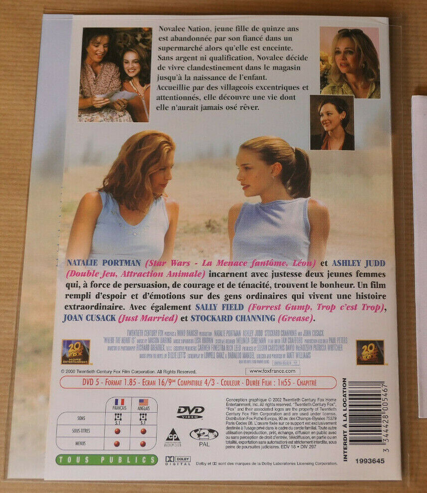 DVD OU LE COEUR NOUS MENE / NATALIE PORTMAN ASHLEY JUDD / 2000