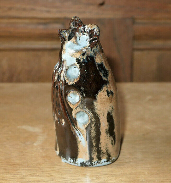 PETITE CHOUETTE OU HIBOU VINTAGE EN TERRE CUITE VERNISSEE DECO OISEAU