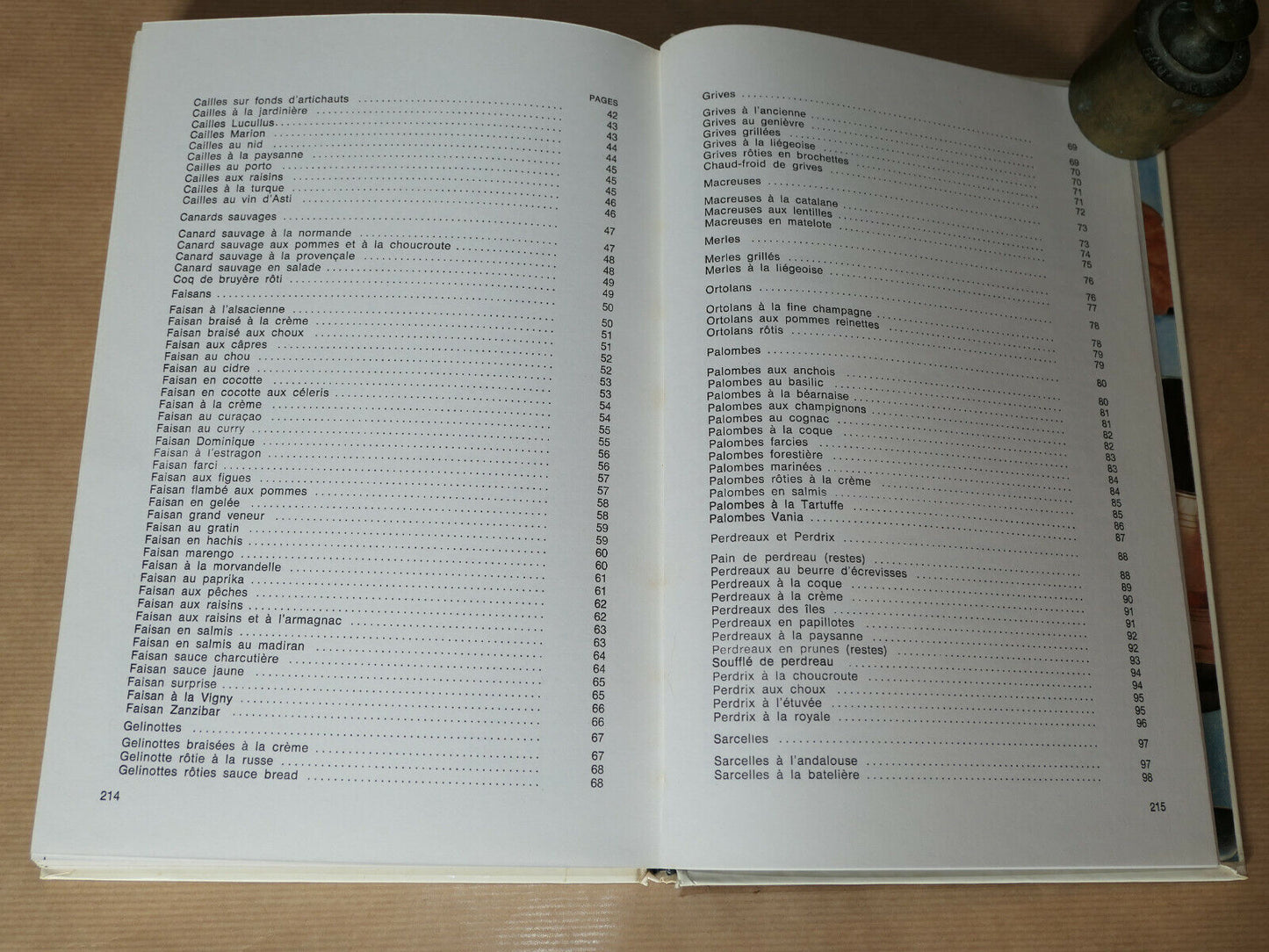 300 RECETTES DE GIBIER / MYRETTE TIANO / SOLAR 1973 / CUISINE PHOTOS GASTRONOMIE
