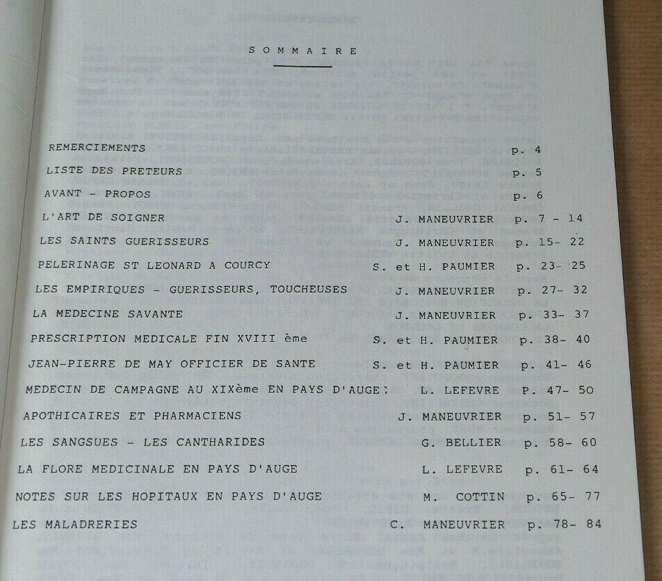 L'ART DE SOIGNER EN PAYS D'AUGE CATALOGUE EXPOSITION 1988 CALVADOS HISTOIRE