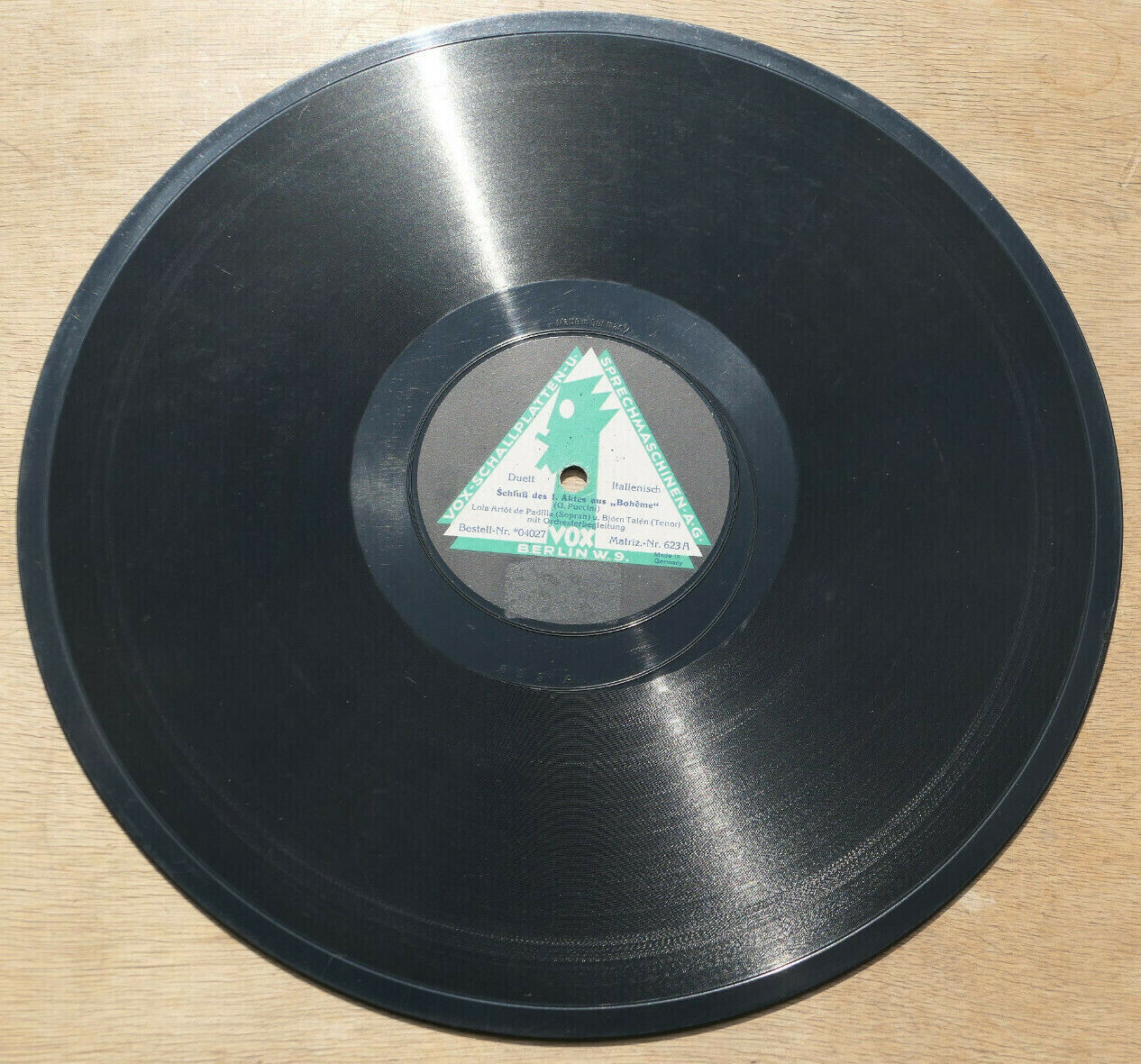 78T 78RPM 30CM 12" LOLA ARTOT DE PADILLA BJORN TALEN VOX GERMANY 04027