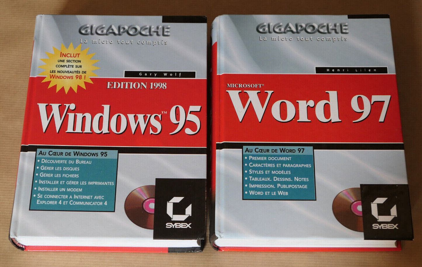 WORD 97 / WINDOWS 95 / GIGAPOCHE SYBEX / INFORMATIQUE MANUEL VINTAGE PC CD-ROM