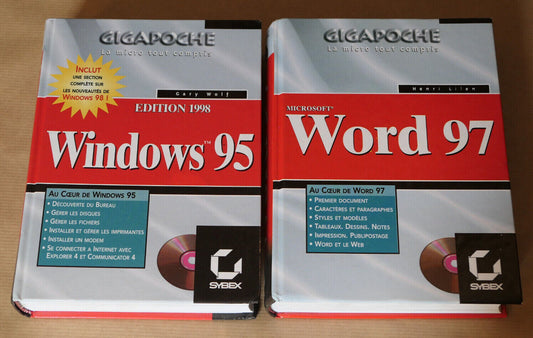 WORD 97 / WINDOWS 95 / GIGAPOCHE SYBEX / INFORMATIQUE MANUEL VINTAGE PC CD-ROM