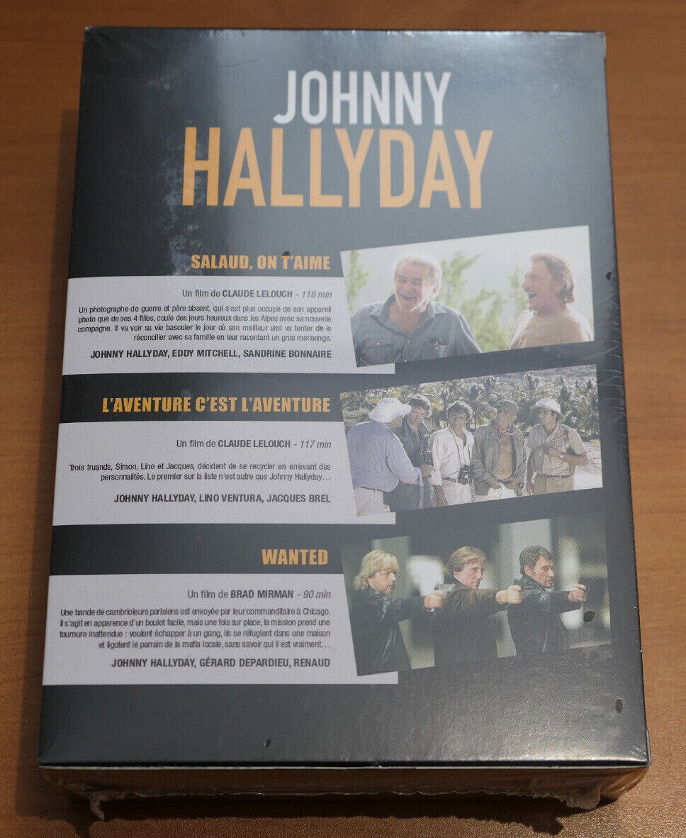 COFFRET 3 FILMS DVD / JOHNNY HALLYDAY / NEUF