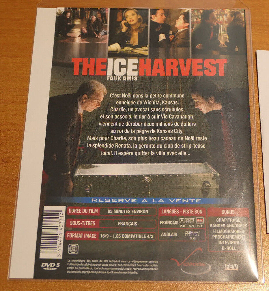 DVD THE ICE HARVEST FAUX AMIS / JOHN CUSACK BILLY BOB THORNTON CONNIE NIELSEN