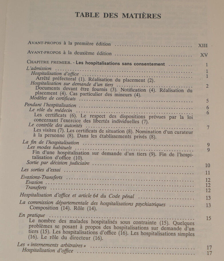 LEGISLATION PSYCHIATRIQUE / R. GOUMILLOUX / MASSON 1991 / PSYCHIATRIE MEDECINE