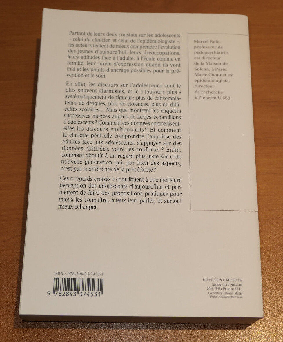 REGARDS CROISES SUR L'ADOLESCENCE / PEDOPSYCHIATRIE / ANNE CARRIERE 2007 / ESSAI