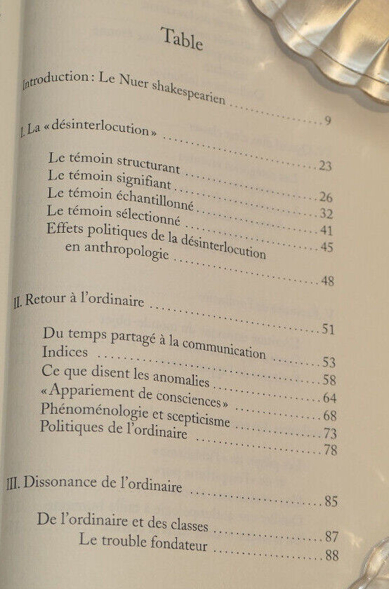 ANTHROPOLOGIE DE L'ORDINAIRE / ERIC CHAUVIER / ANACHARSIS 2011