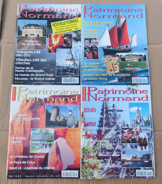 PATRIMOINE NORMAND / LOT 4 REVUES 1996 NUMEROS 8 9 10 11 / HISTOIRE NORMANDIE