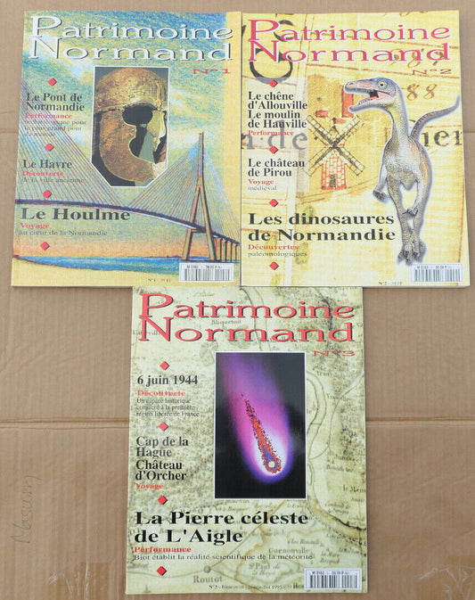 PATRIMOINE NORMAND / LOT 3 REVUES 1995 NUMEROS 1 2 3 / HISTOIRE NORMANDIE