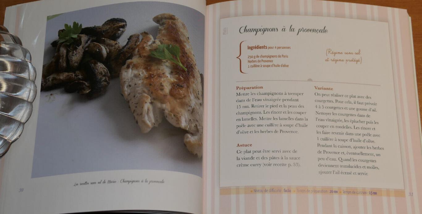 LES RECETTES SANS SEL DE MARIE / OREP EDITIONS 2014 / CUISINE SANTE PHOTOS