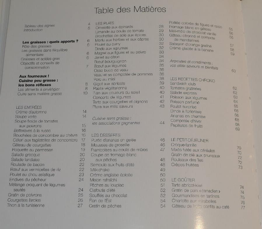 CUISINER SANS GRAISSE / SAEP 2002 / RECETTES CUISINE PHOTOS SANTE ALIMENTATION