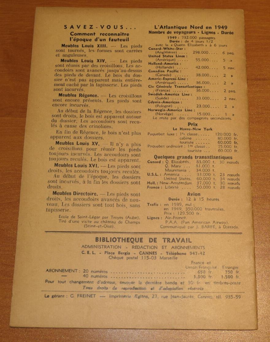 BIBLIOTHEQUE DE TRAVAIL N°279 / HISTOIRE DE LA PECHE / 1954