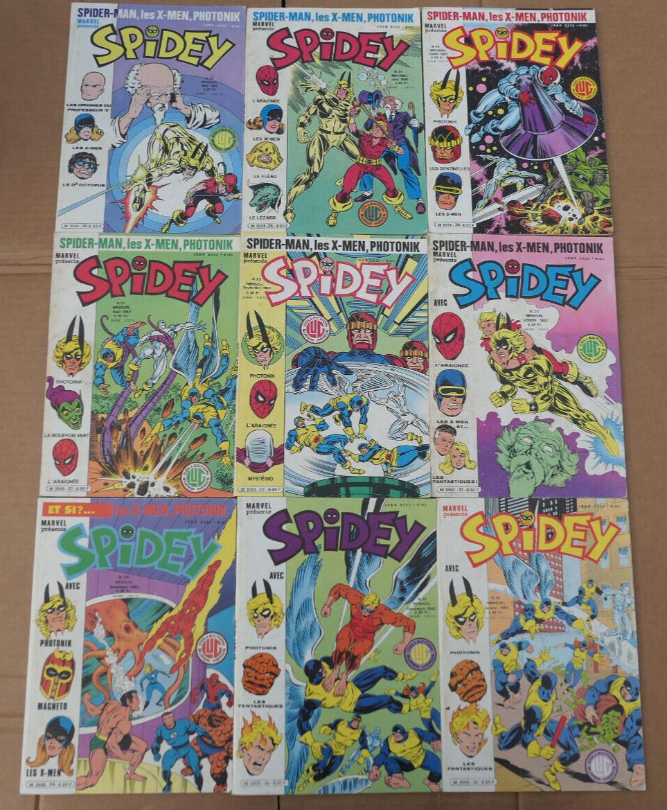 GROS LOT DE 69 BD COMICS SPIDEY SPIDERMAN 1979-1987