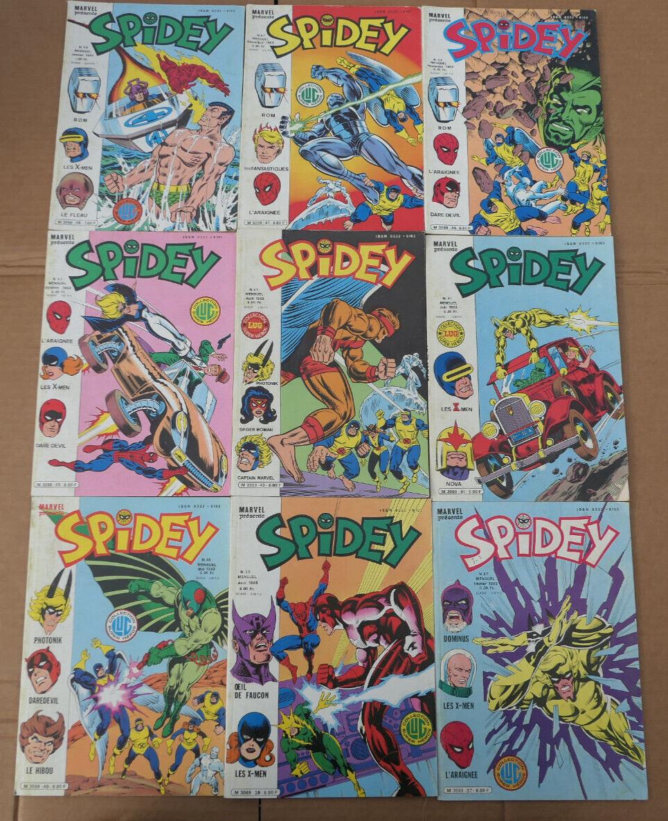 GROS LOT DE 69 BD COMICS SPIDEY SPIDERMAN 1979-1987