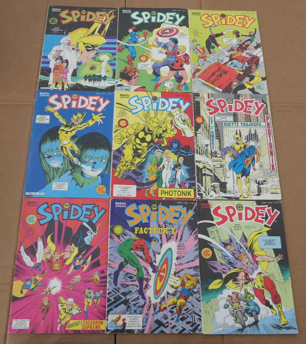 GROS LOT DE 69 BD COMICS SPIDEY SPIDERMAN 1979-1987