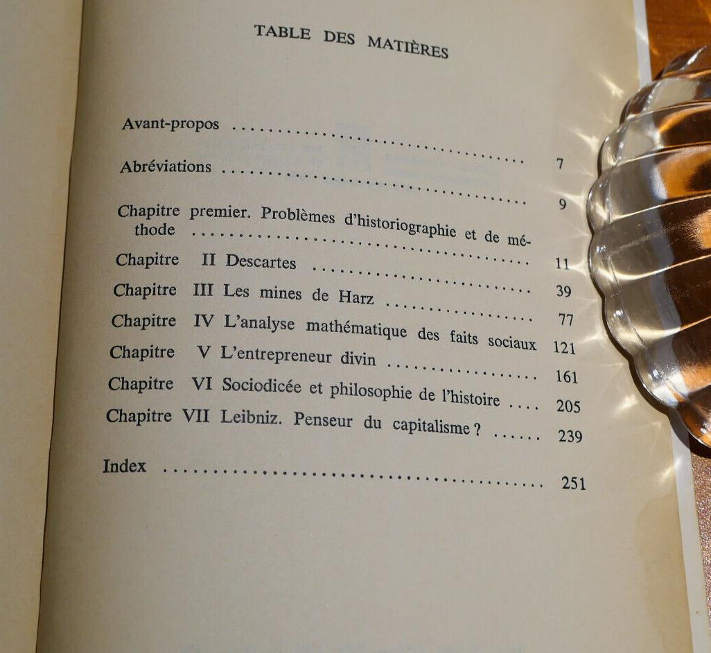 LEIBNIZ ET LA FORMATION DE L'ESPRIT CAPITALISTE JON ELSTER AUBIER MONTAIGNE 1975