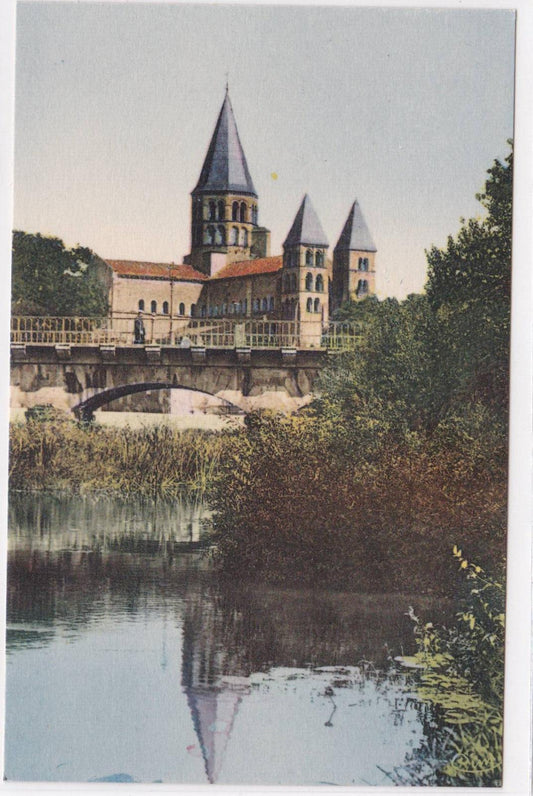 OLD POSTCARD CPA PARAY-LE-MONIAL BASILICA OF THE SACRED HEART LA BOURBINCE 