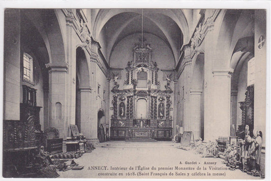 CPA ANNECY INTERIEUR DE L'EGLISE DU PREMIER MONASTERE DE LA VISITATION