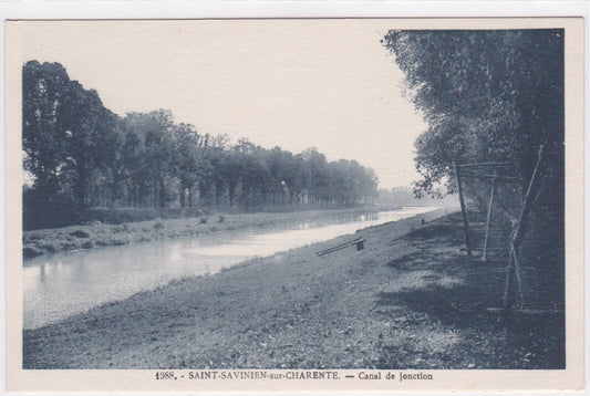 OLD POSTCARD CPA SAINT-SAVINIEN-SUR-CHARENTE JUNCTION CANAL 