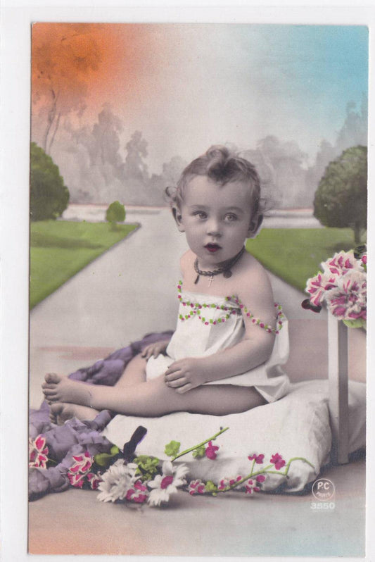 OLD POSTCARD CPA PORTRAIT CHILD BABY COLOR 