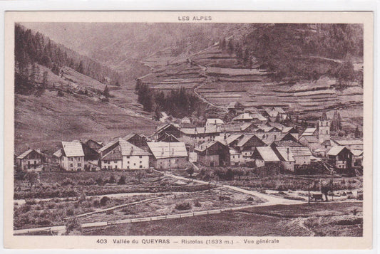 OLD POSTCARD CPA QUEYRAS VALLEY RISTOLAS GENERAL VIEW 