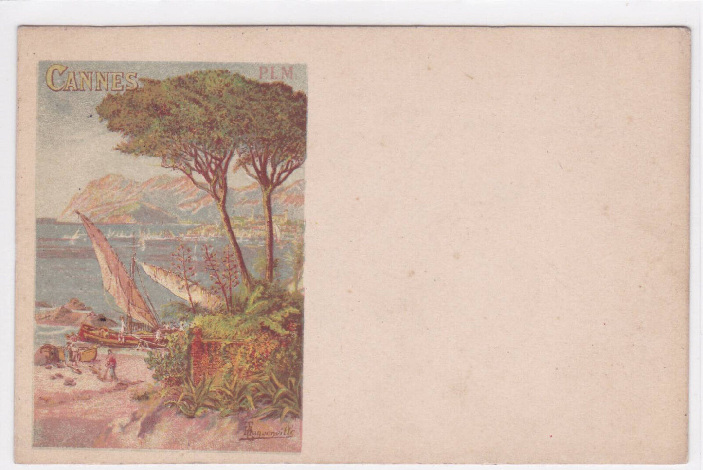 OLD POSTCARD CPA CANNES PLM ILLUSTRATION HANCONVILLE 