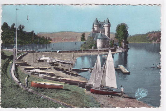 POSTCARD CPSM BORT-LES-ORGUES THE CASTLE OF VAL THE SAILING BOATS CORREZE
