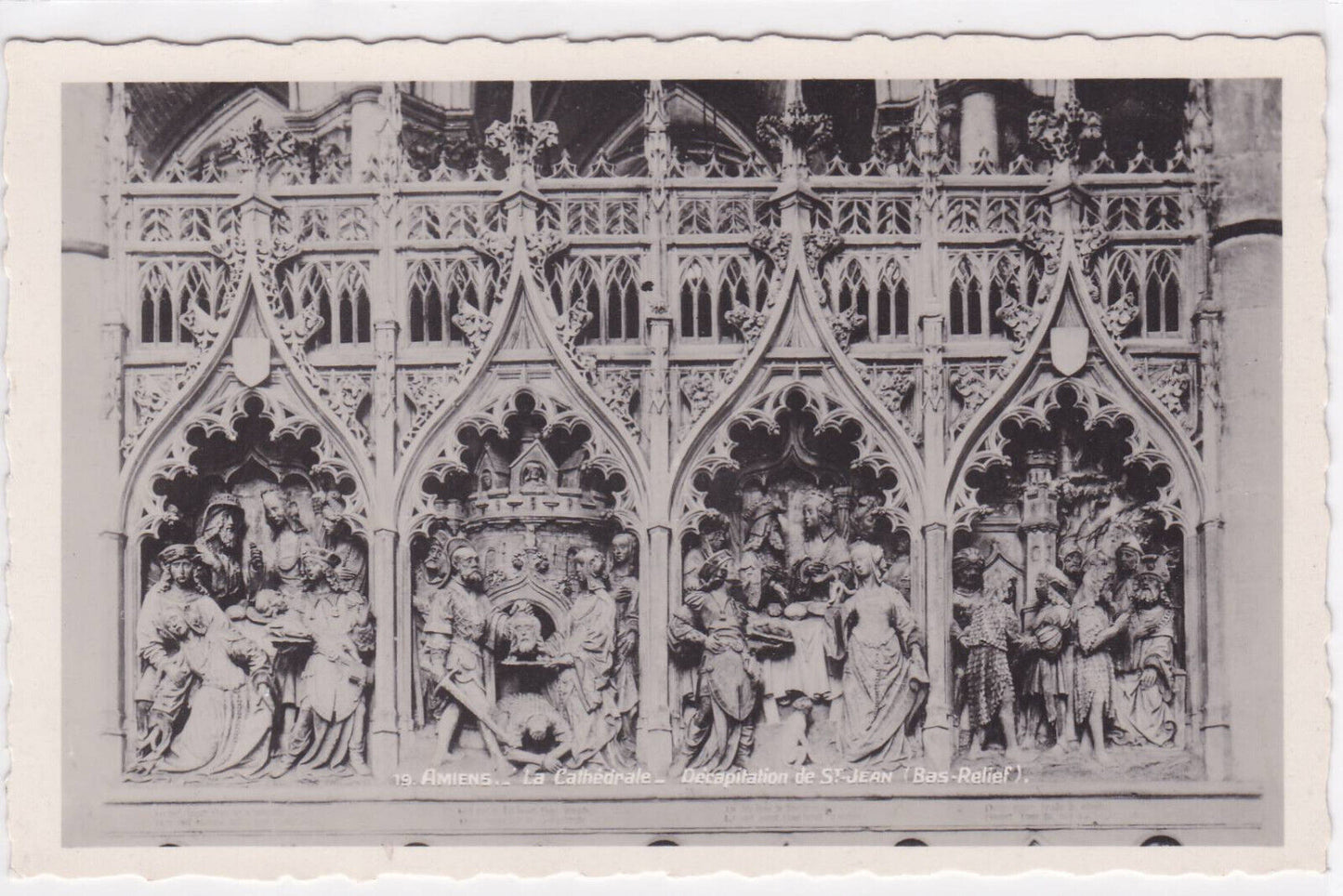 POSTCARD CPSM AMIENS THE CATHEDRAL BEHEAD OF ST. JOHN BAS-RELIEF 
