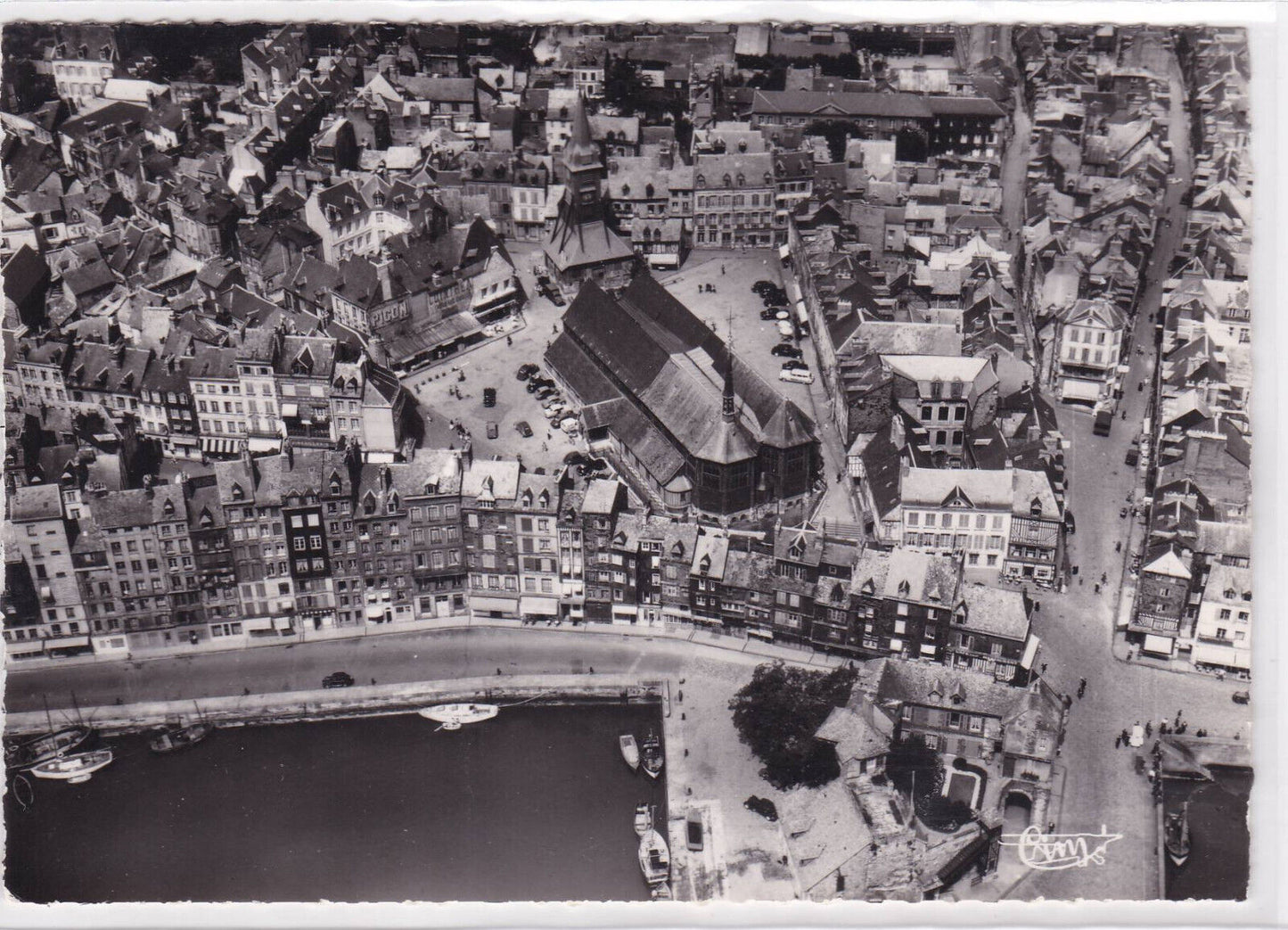 POSTCARD CPSM HONFLEUR AERIAL VIEW OF THE CENTRAL CALVADOS NORMANDY 