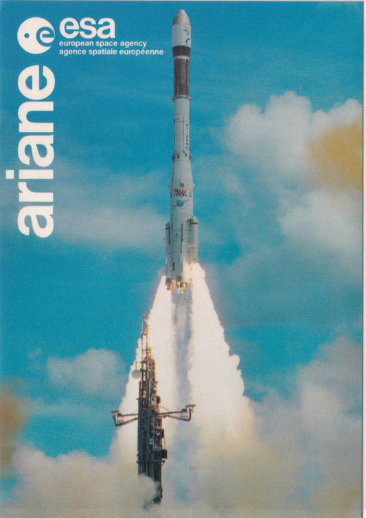 CARTE POSTALE CPM ESA FUSEE ARIANE LAUNCHER EUROPEAN SPACE AGENCY