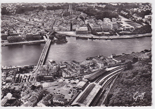 POSTCARD CPSM BAYONNE AERIAL VIEW SAINT-ESPRIT STATION PONT ADOUR NIVE 