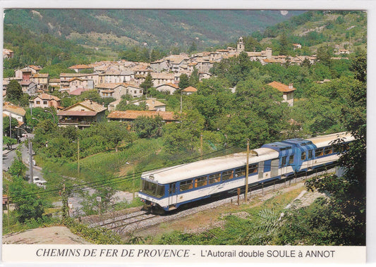 CARTE POSTALE CPM CHEMINS DE FER DE PROVENCE L'AUTORAIL DOUBLE SOULE A ANNOT