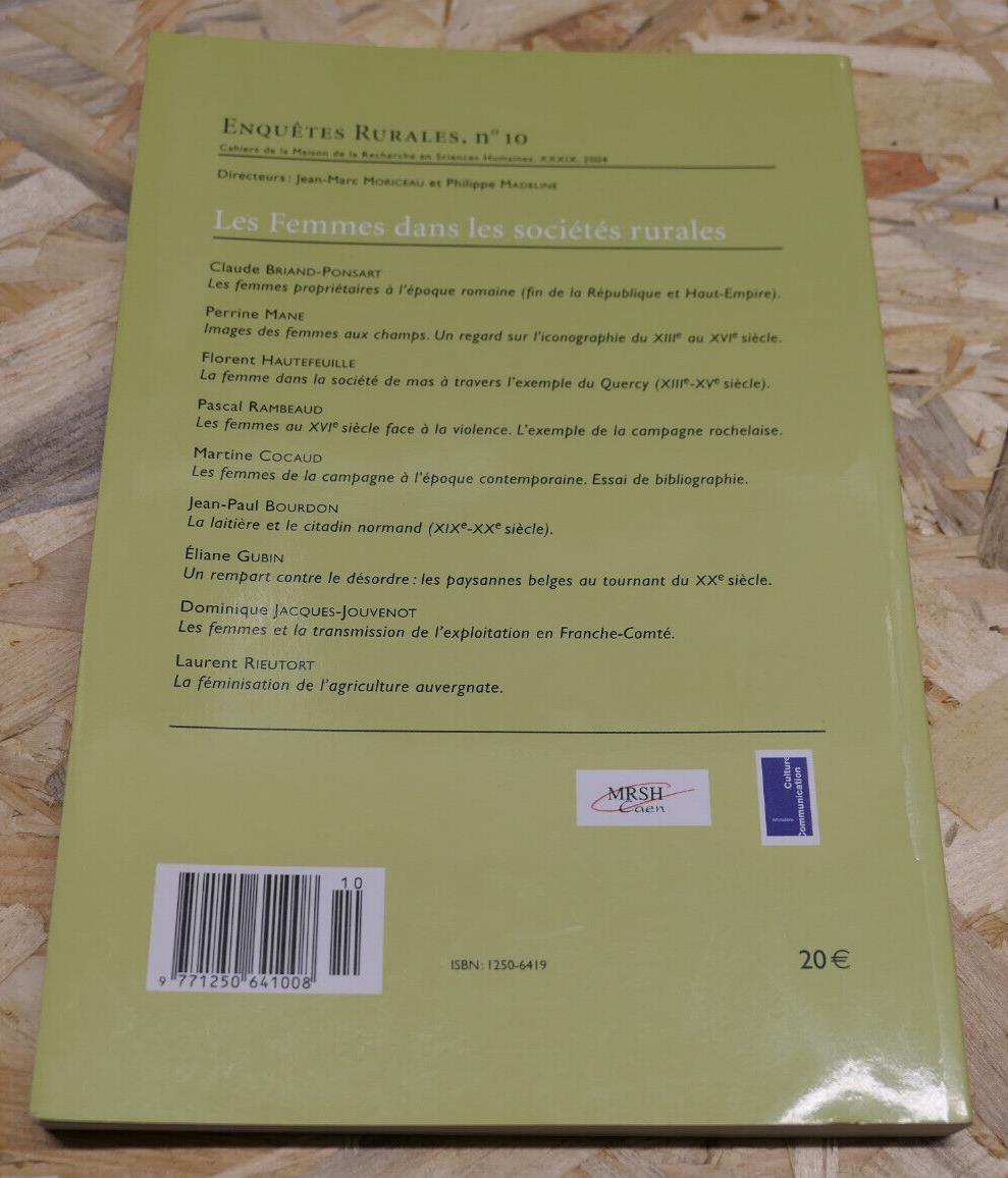 ENQUETES RURALES 10 / LES FEMMES DANS LES SOCIETES RURALES / CAEN 2004