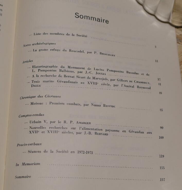 REVUE DU GEVAUDAN DES CAUSSES ET DES CEVENNES / MENDE 1974
