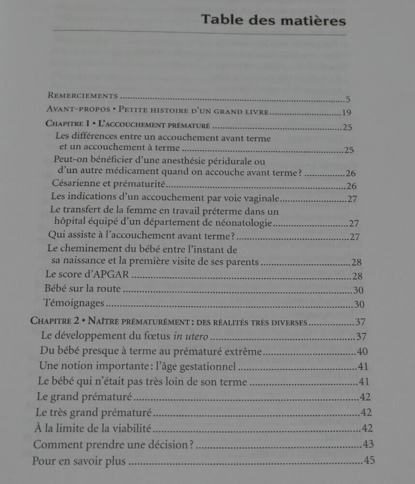LE GRAND LIVRE DU BEBE PREMATURE / SYLVIE LOUIS / 2e EDITION GUIDE CANADA 2010