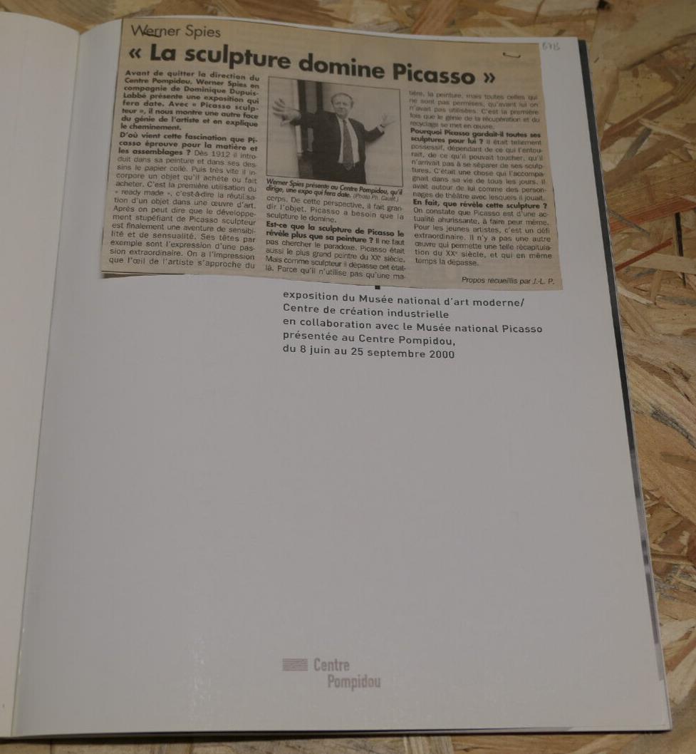 PICASSO SCULPTEUR / ALBUM EXPOSITION CENTRE POMPIDOU 2000 / ART SCULPTURE