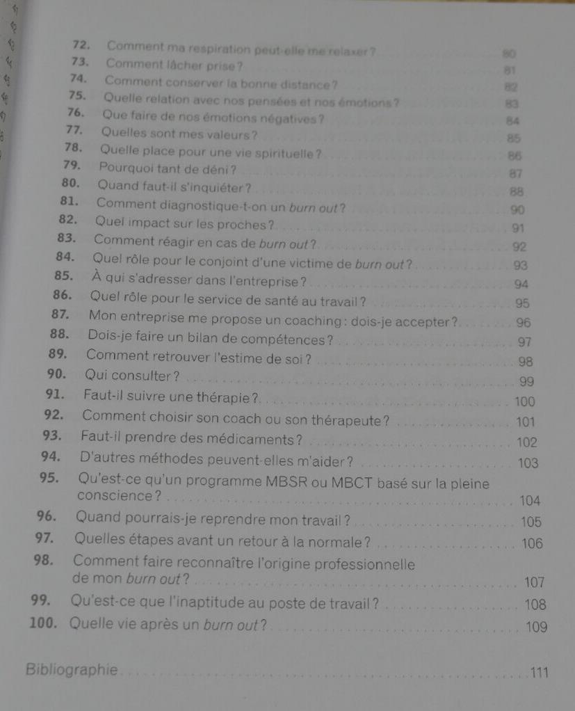 LE BURN OUT 100 QUESTIONS REPONSES / ELISE LECORNET / STRESS TRAVAIL MANAGEMENT