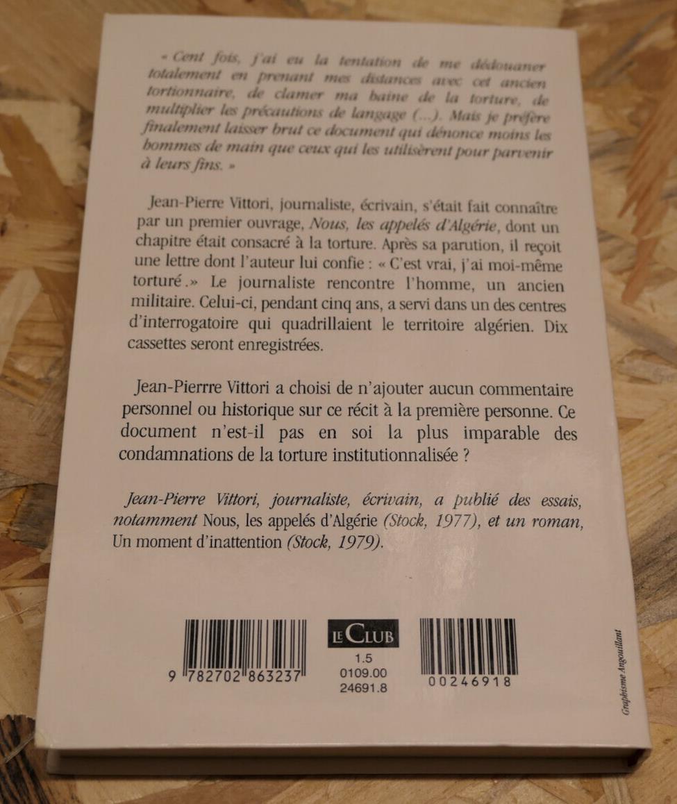 ON A TORTURE EN ALGERIE / TEMOIGNAGE RECIT GUERRE D'ALGERIE AFRIQUE HISTOIRE