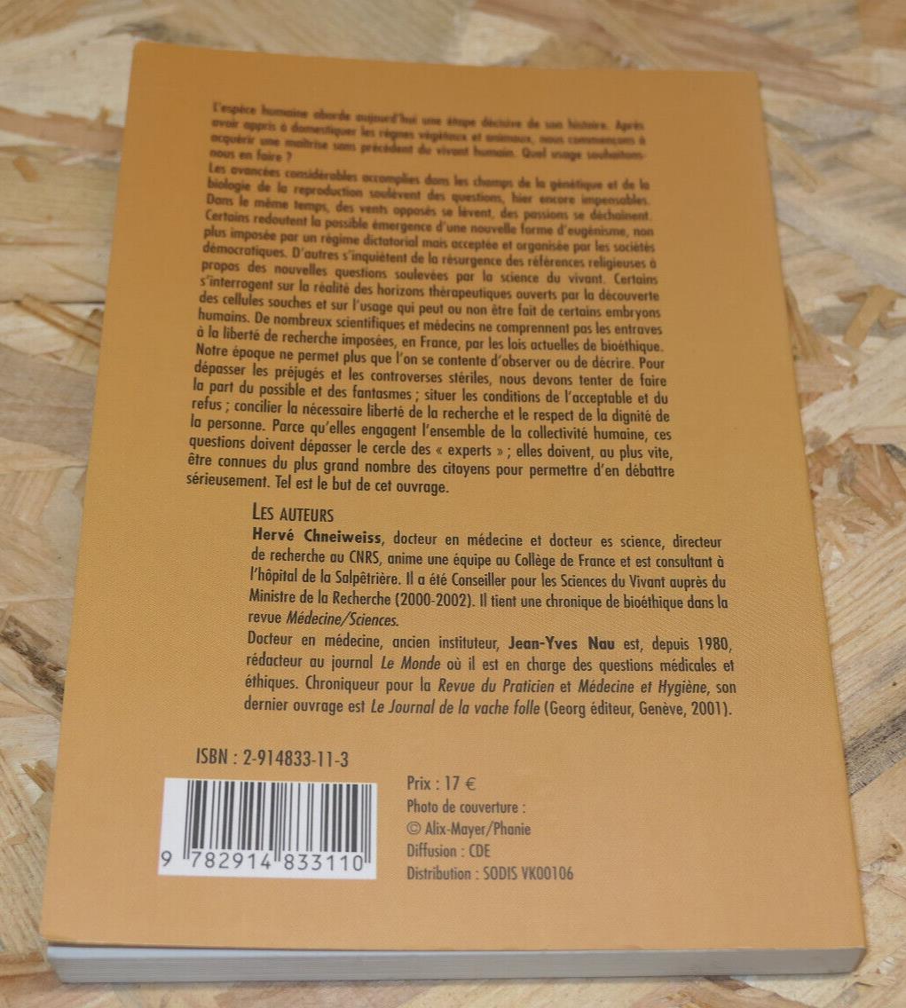 BIOETHIQUE AVIS DE TEMPETES / HERVE CHNEIWEISS & JEAN-YVES NAU / ALVIK 2003