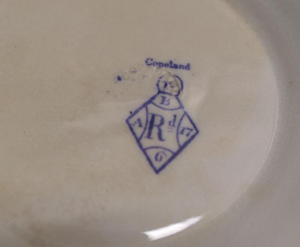 Ancienne Assiette Anglaise Sur Pied Piédouche Antique 19th Copeland - Lot de 2