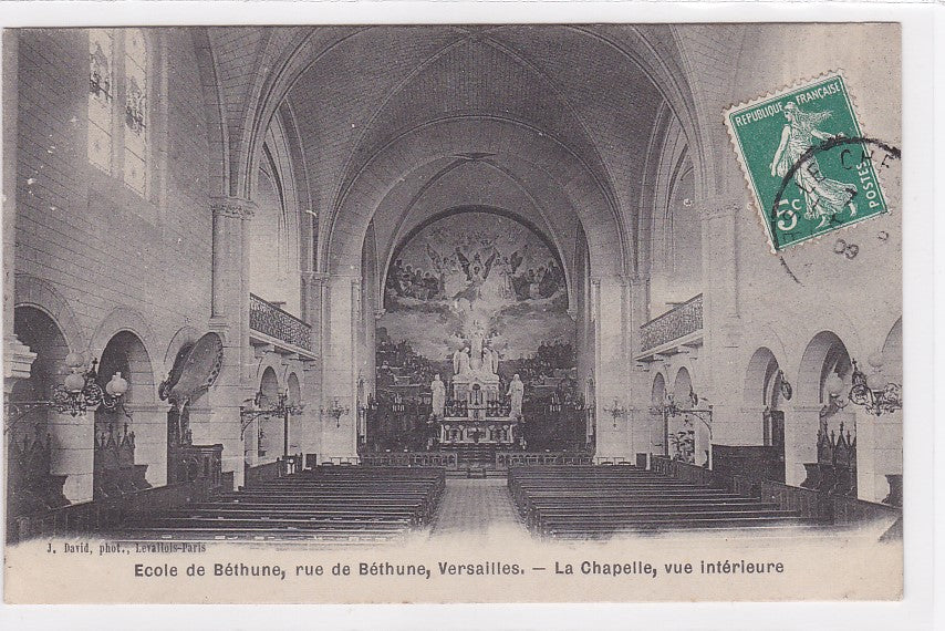 Carte Postale Ancienne CPA Versailles - École De Béthune Rue De Béthune La Chapelle Vue Intérieure