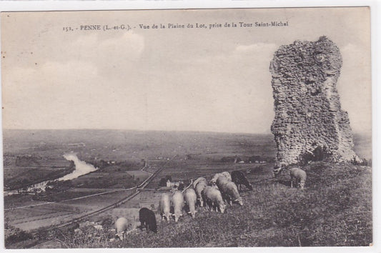 Carte Postale Ancienne CPA Penne - Vue De La PLaine Du Lot Prise De La Tour Saint-Michel