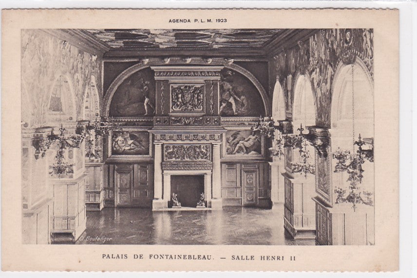 Carte Postale Ancienne CPA 77 - Palais De Fontainebleau - Salle Henri II - Agenda PLM 1923