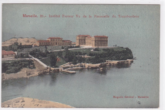 Carte Postale Ancienne CPA 13 - Marseille - Institut Pasteur Vu De La Passerelle Du Transbordeur